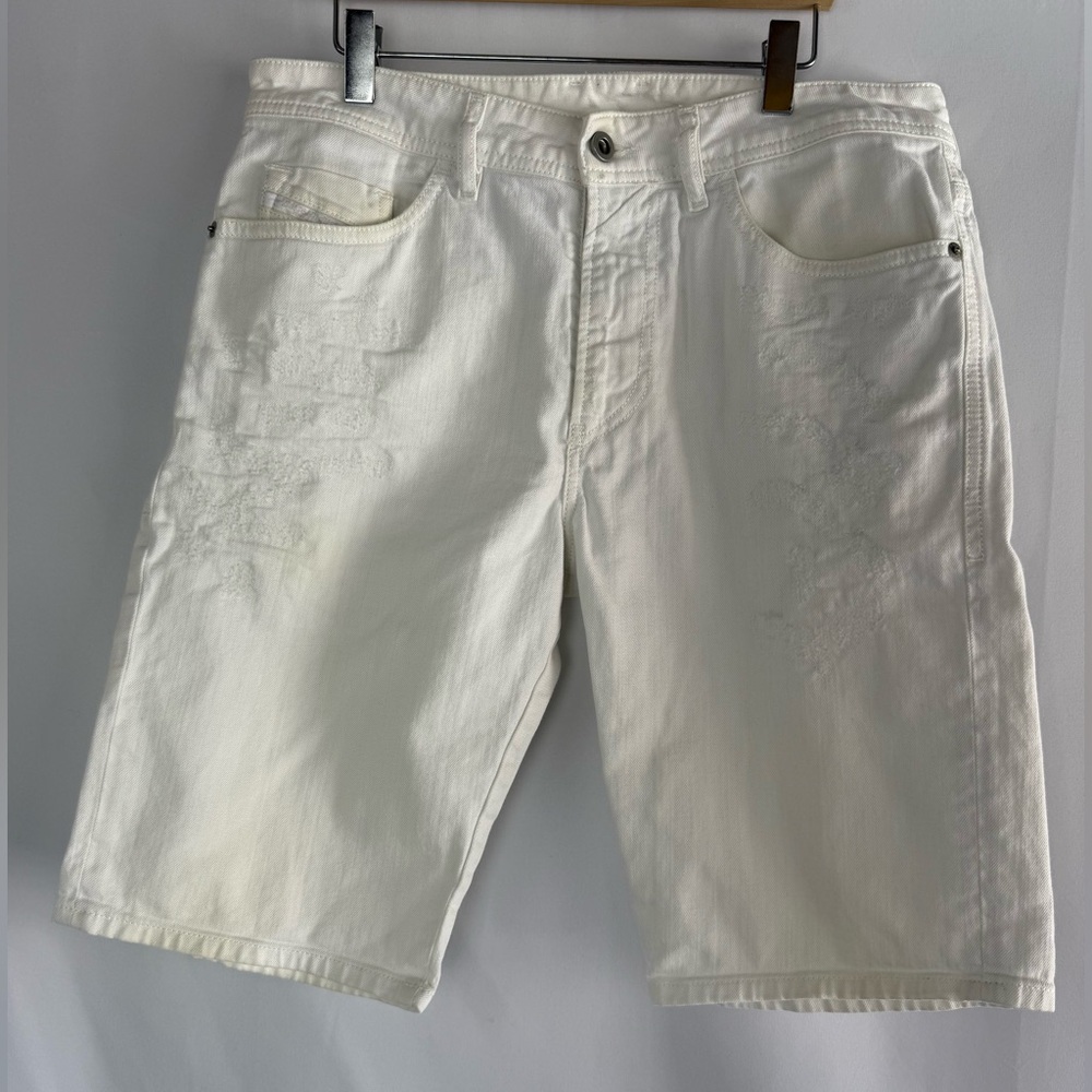 Diesel Off-White Jean Shorts for Men